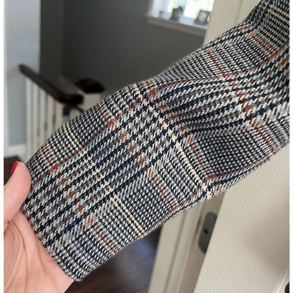 CALVIN KLEIN Glen Plaid Careerwear Classic Blazer Jacket - Picture 5 of 11